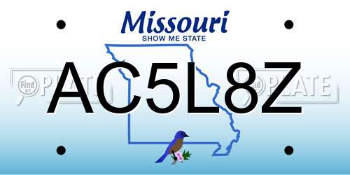 AC5L8Z Missouri License Plate