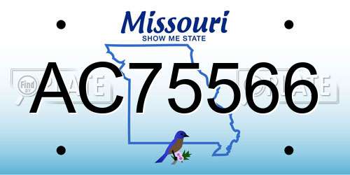 AC75566 Missouri License Plate