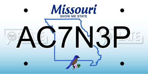 AC7N3P Missouri License Plate