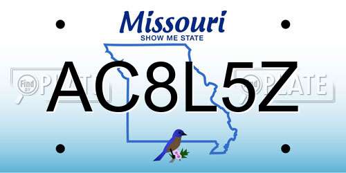 AC8L5Z Missouri License Plate