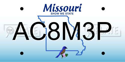 AC8M3P Missouri License Plate