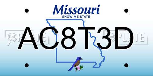 AC8T3D Missouri License Plate