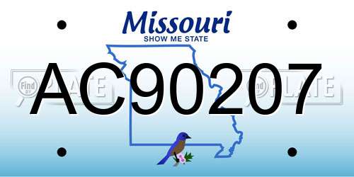 AC90207 Missouri License Plate