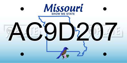 AC9D207 Missouri License Plate