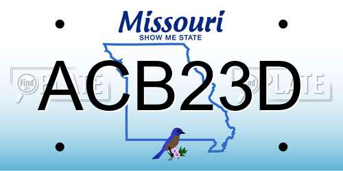 ACB23D Missouri License Plate