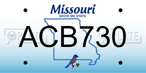 ACB730 Missouri License Plate