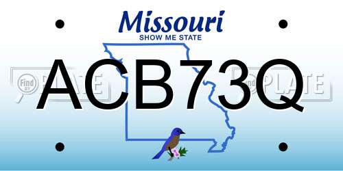 ACB73Q Missouri License Plate