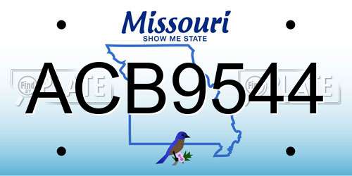 ACB9544 Missouri License Plate