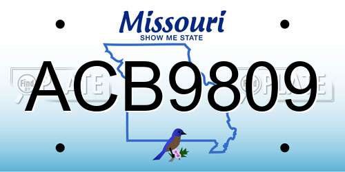 ACB9809 Missouri License Plate