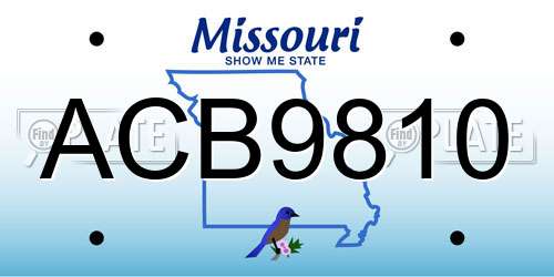 ACB9810 Missouri License Plate