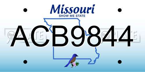 ACB9844 Missouri License Plate