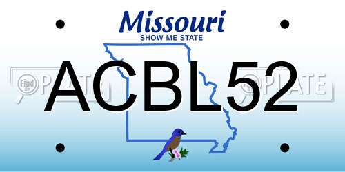 ACBL52 Missouri License Plate