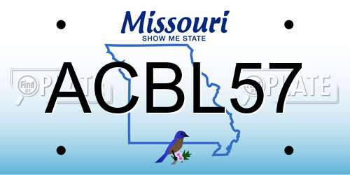 ACBL57 Missouri License Plate