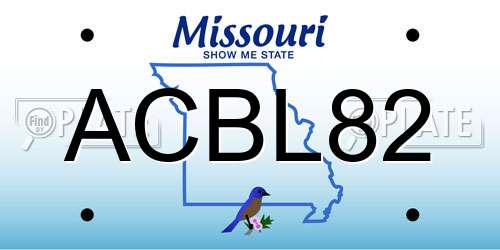 ACBL82 Missouri License Plate
