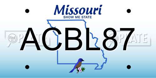 ACBL87 Missouri License Plate