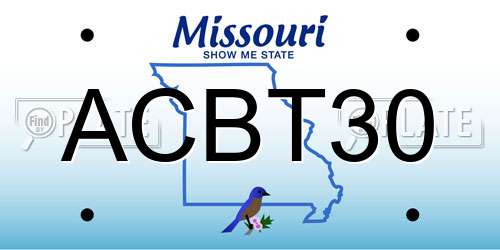 ACBT30 Missouri License Plate