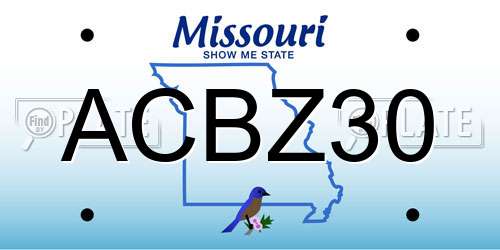ACBZ30 Missouri License Plate