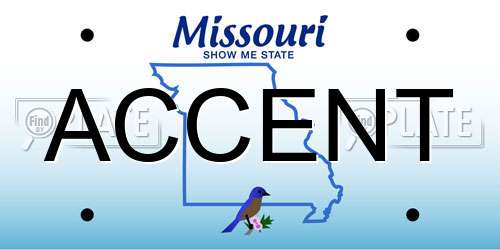 ACCENT Missouri License Plate