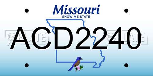 ACD2240 Missouri License Plate