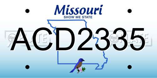 ACD2335 Missouri License Plate