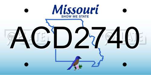 ACD2740 Missouri License Plate