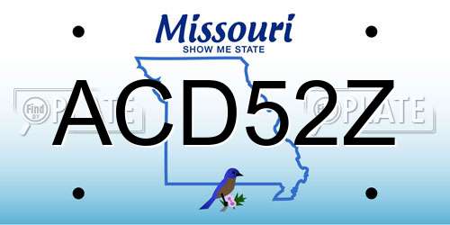 ACD52Z Missouri License Plate