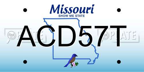ACD57T Missouri License Plate