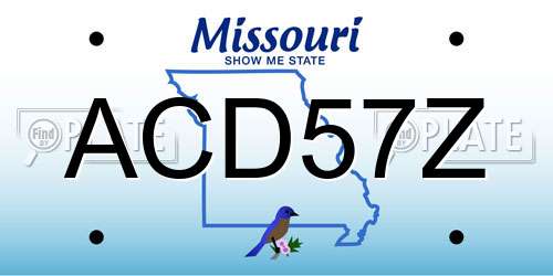 ACD57Z Missouri License Plate