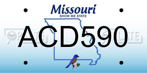 ACD590 Missouri License Plate