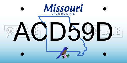 ACD59D Missouri License Plate