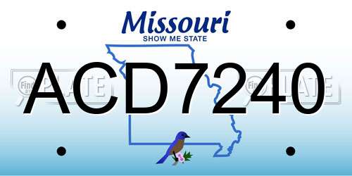 ACD7240 Missouri License Plate