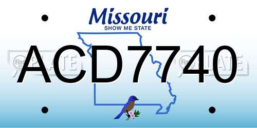 ACD7740 Missouri License Plate