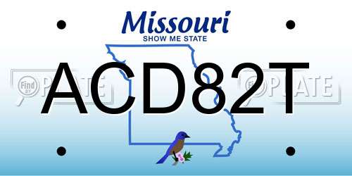 ACD82T Missouri License Plate
