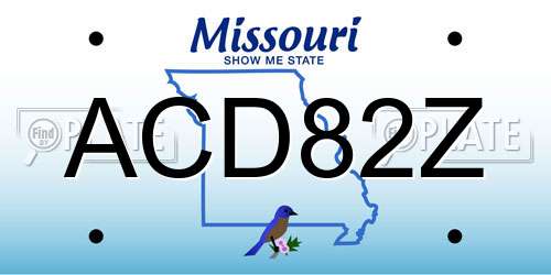 ACD82Z Missouri License Plate