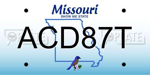 ACD87T Missouri License Plate