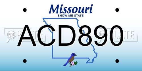 ACD890 Missouri License Plate