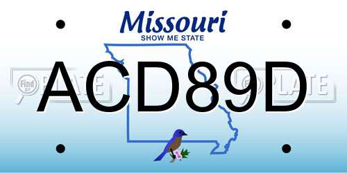 ACD89D Missouri License Plate