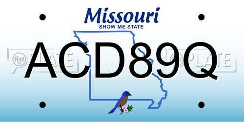 ACD89Q Missouri License Plate