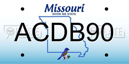 ACDB90 Missouri License Plate