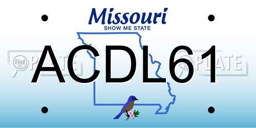 ACDL61 Missouri License Plate