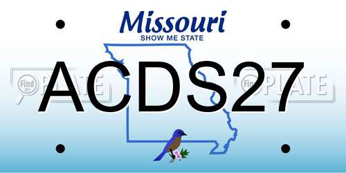 ACDS27 Missouri License Plate