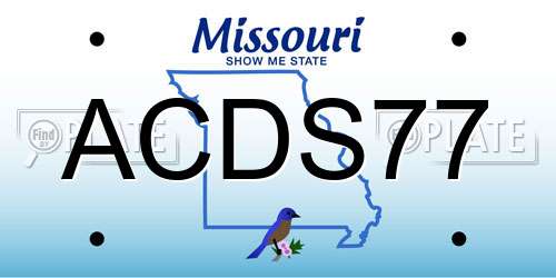 ACDS77 Missouri License Plate