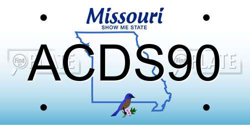 ACDS90 Missouri License Plate