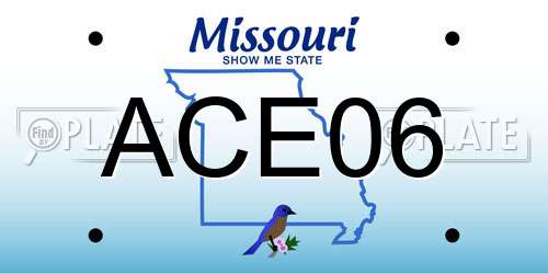 ACE06 Missouri License Plate