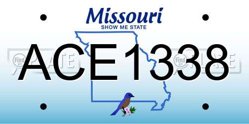 ACE1338 Missouri License Plate