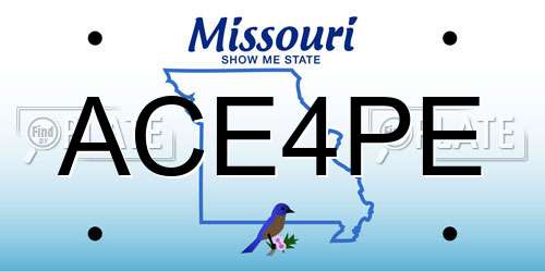 ACE4PE Missouri License Plate