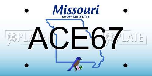 ACE67 Missouri License Plate