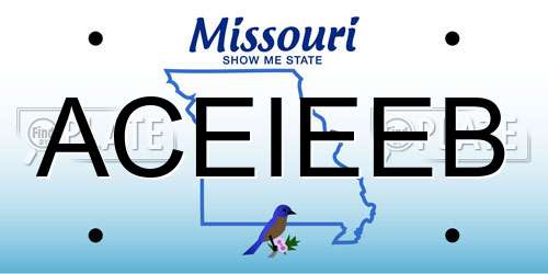 ACEIEEB Missouri License Plate
