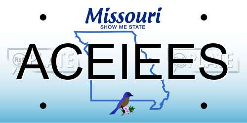 ACEIEES Missouri License Plate