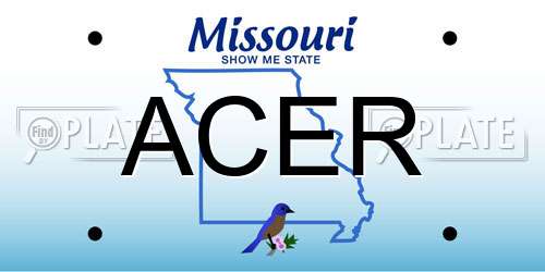 ACER Missouri License Plate